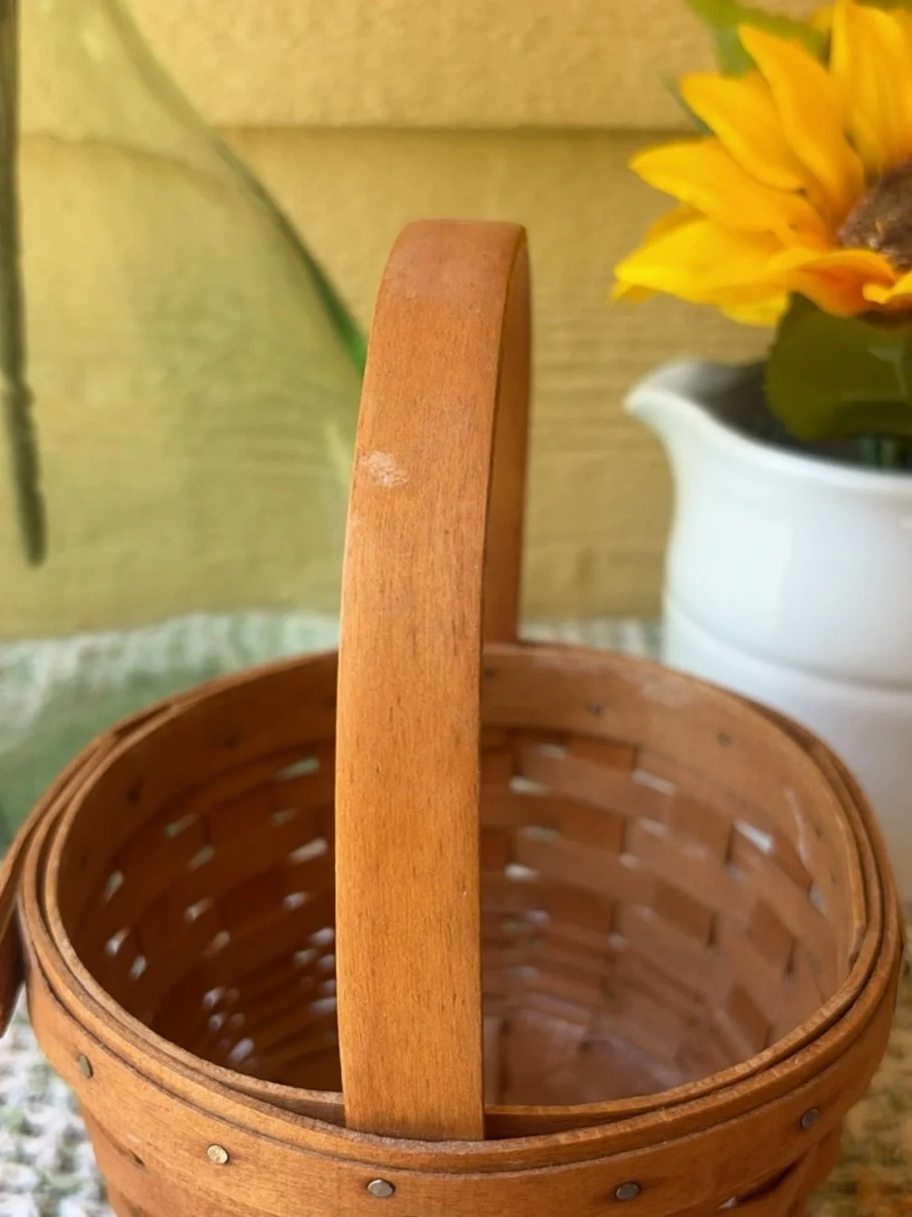 Longaberger Brown Woven Discovery Basket with Handle